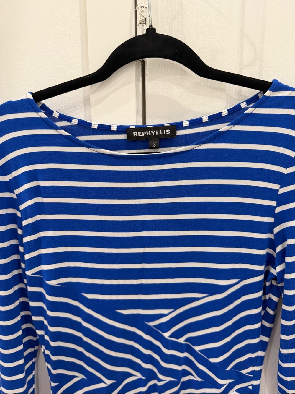 Blue & White Striped Long Sleeve Tee